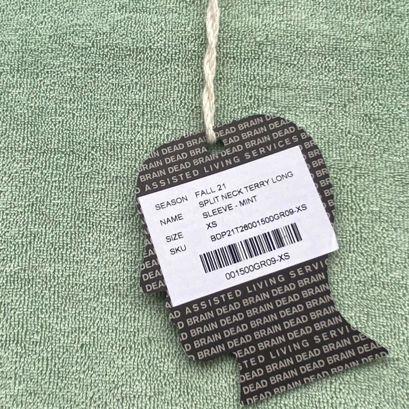 Brain dead split neck terry cloth long sleeve polo shirt - Picture 5 of 6